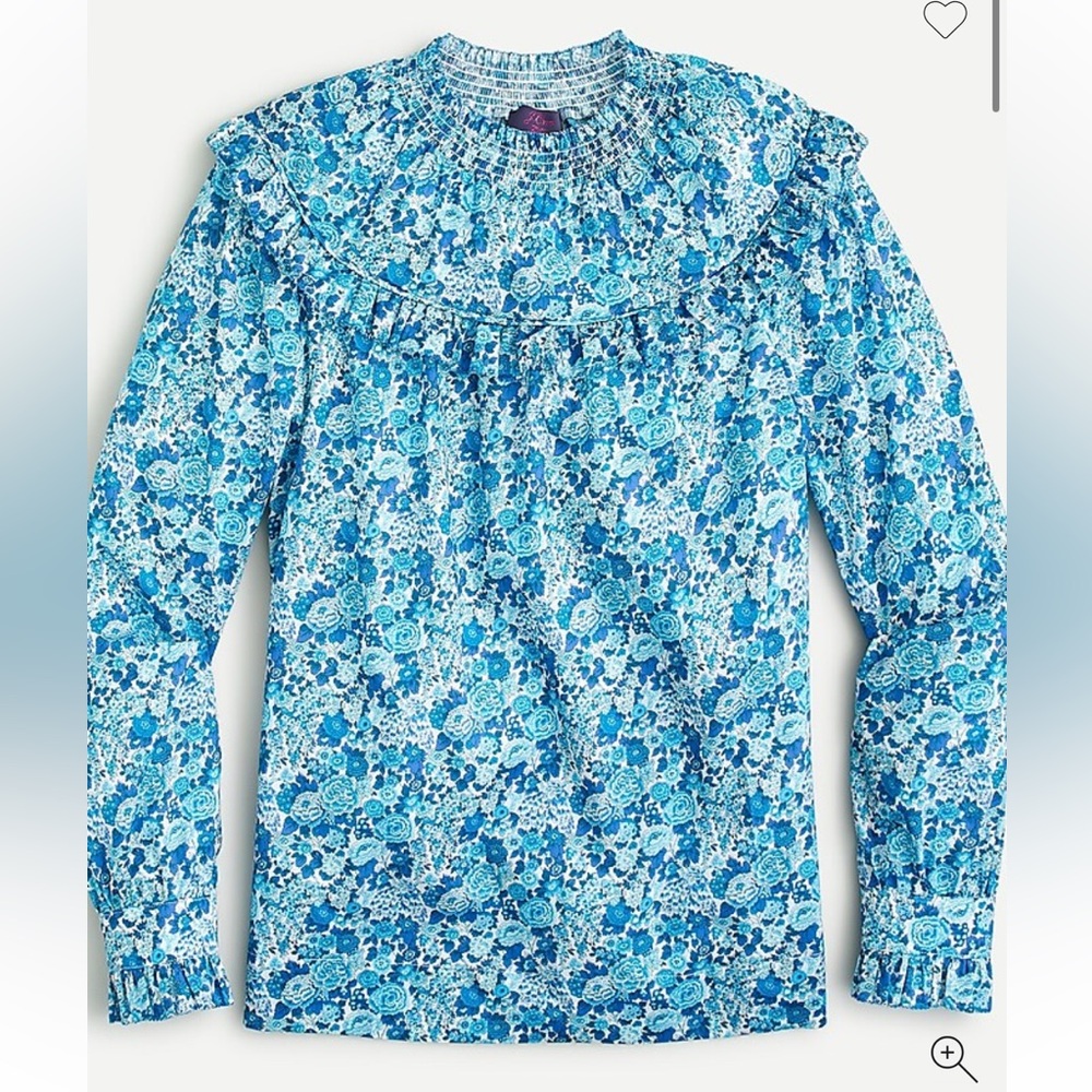 J Crew Smocked popover top in Liberty® Elysian Day floral size M